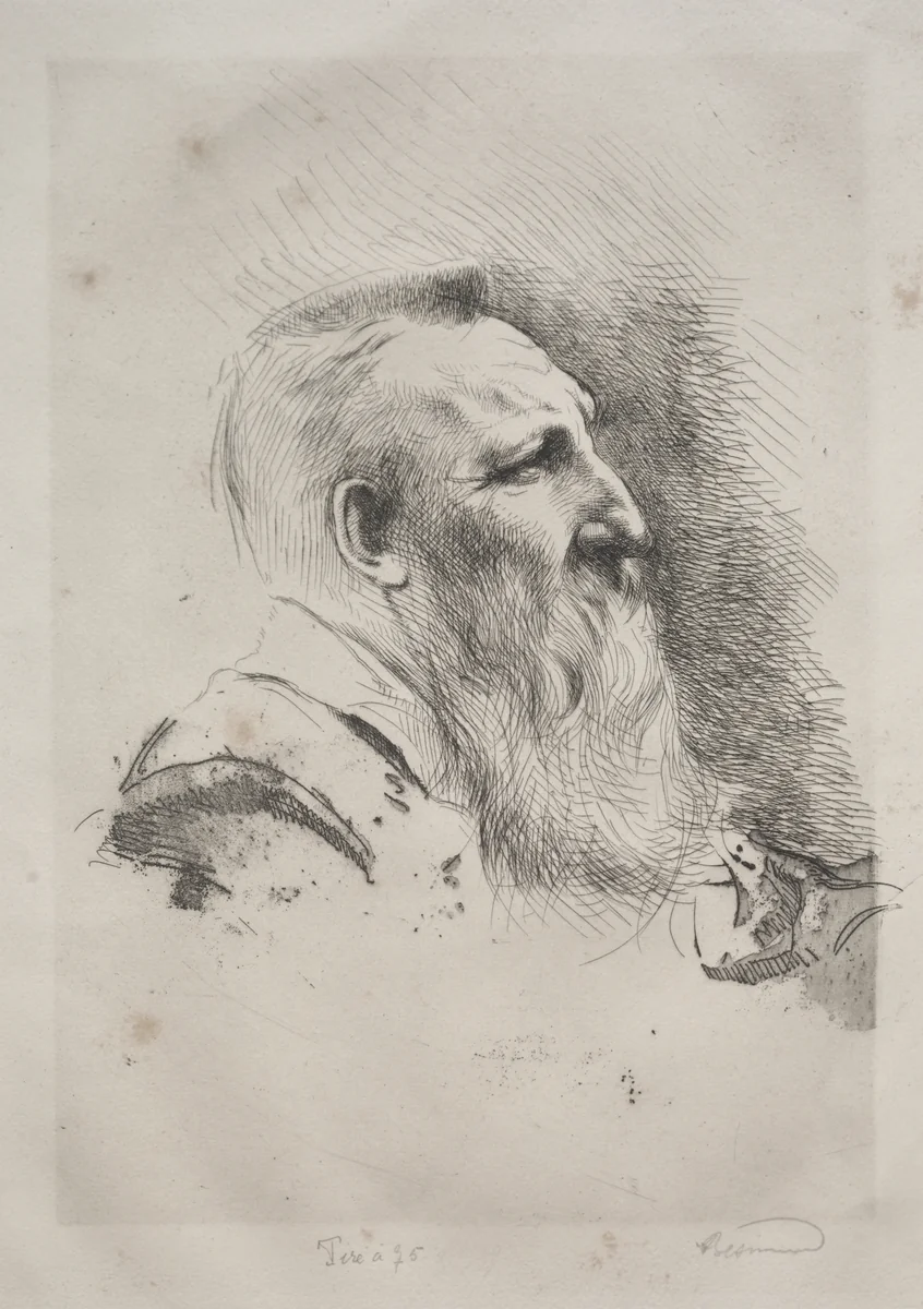 Auguste Rodin by Albert Besnard, print, 1900