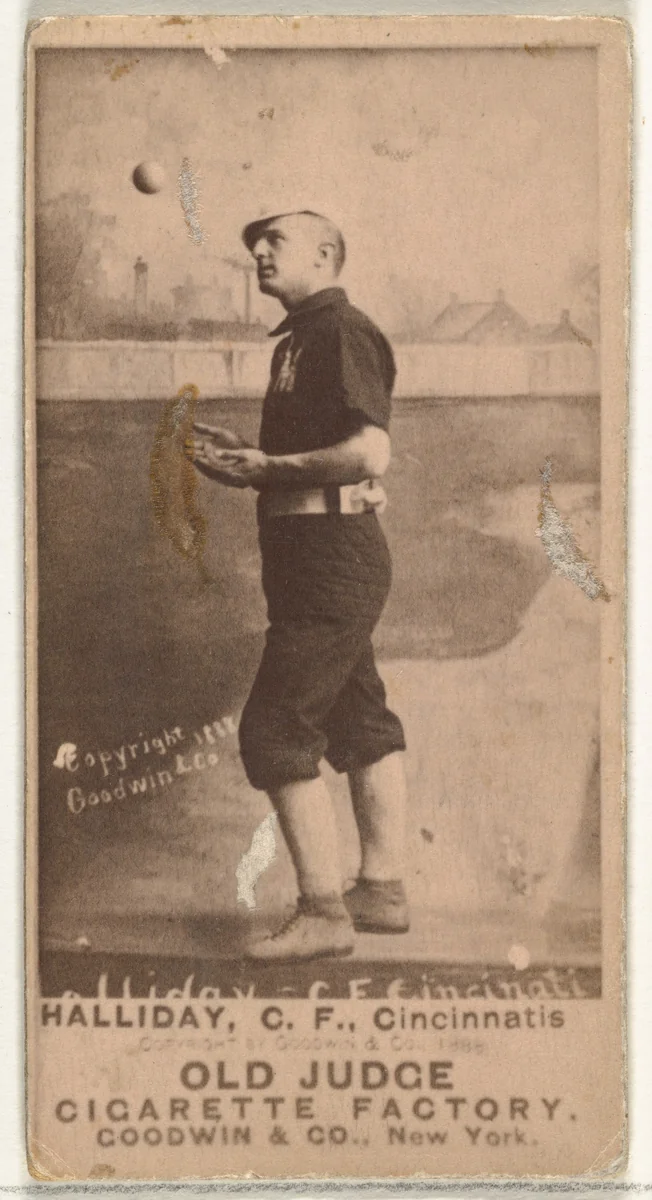 James Wear "Bug" Holliday, Center Field, Cincinnati, from the Old Judge series (N172) for Old Judge Cigarettes by Goodwin & Company, photograph, 1888