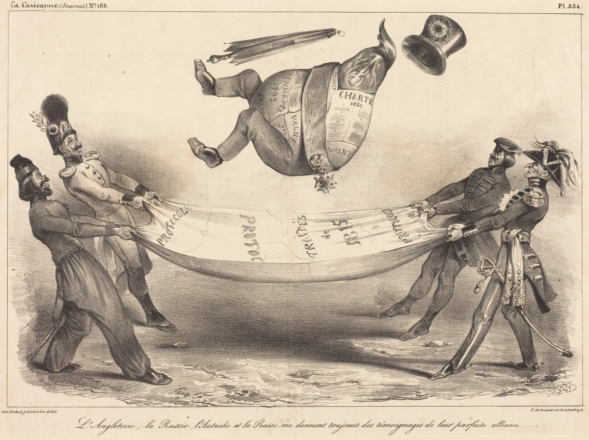 L'Angleterre, la Russie, l'Autriche...leur parfaite alliance by Eugène-Hippolyte Forest, print, 1834