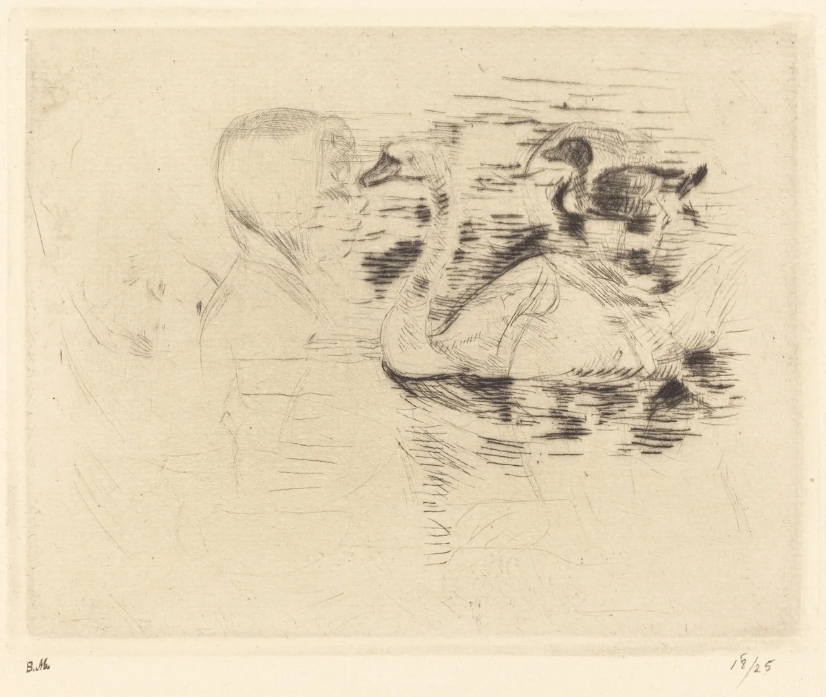 Swans at Stagnant Water by Berthe Morisot, print, 1889