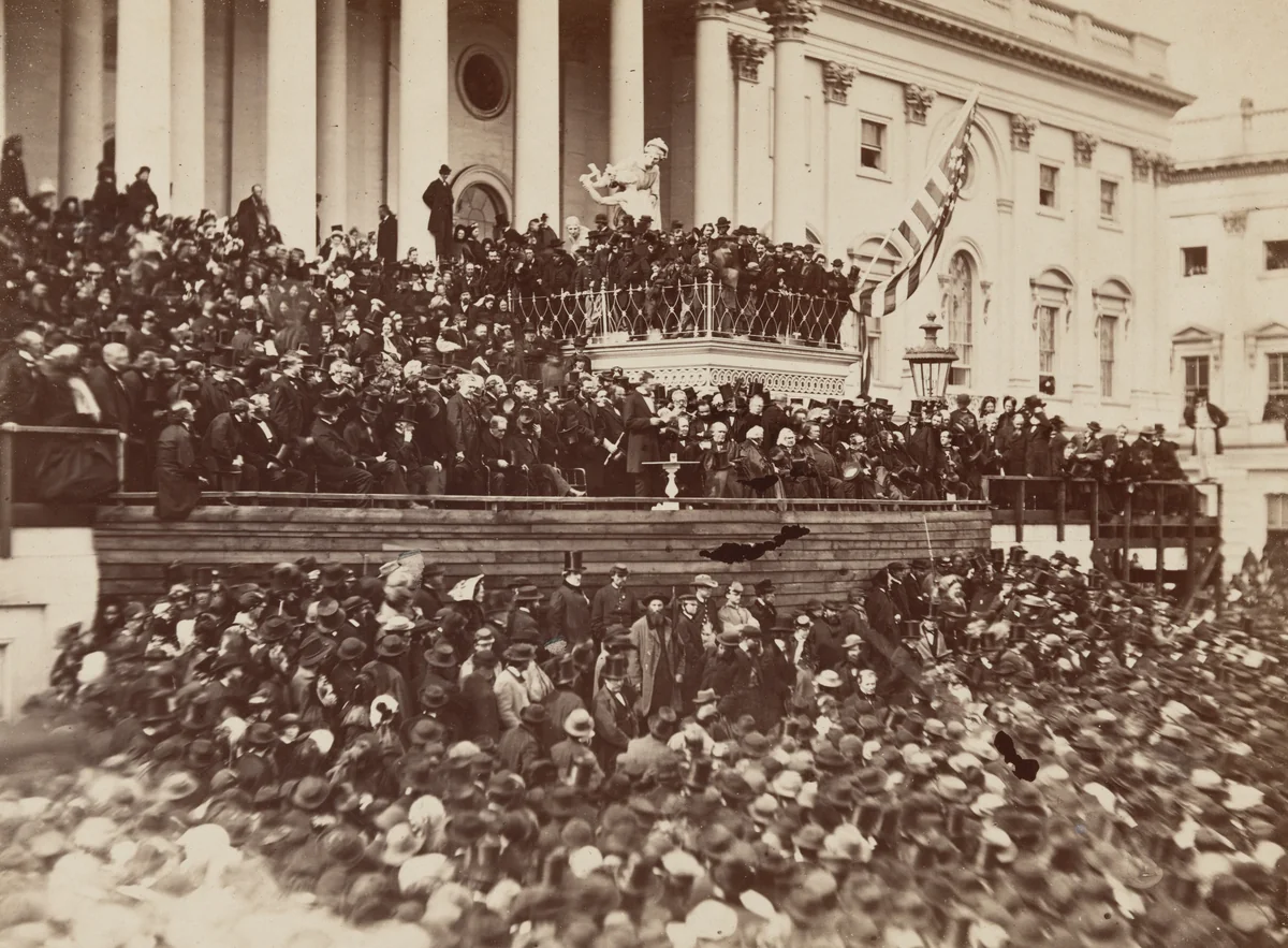 Lincoln's Second Inauguration by Alexander Gardner, photograph, 1865