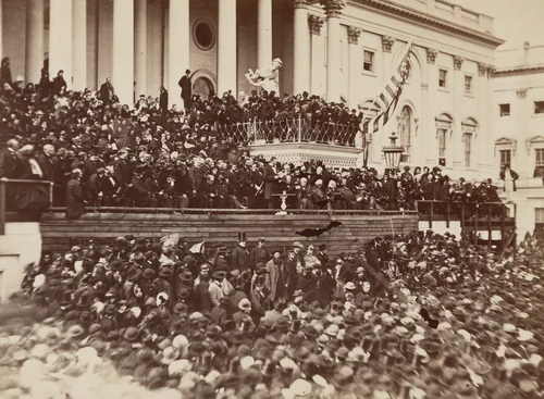 Lincoln's Second Inauguration by Alexander Gardner, photograph, 1865