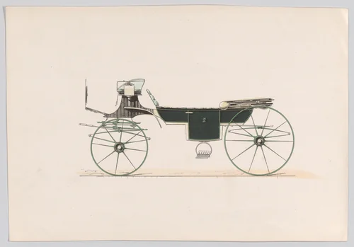 Design for Vis-A-Vis Carriage by anonymous, print, 1865-1875