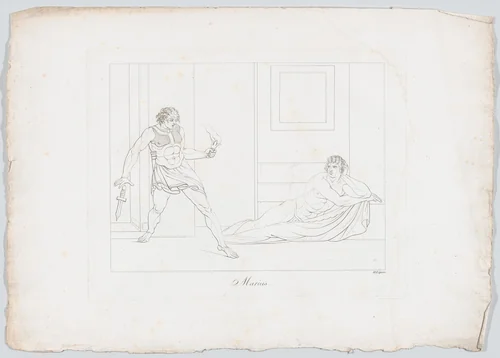 Caius Marius and the Cimbrian Soldier (Plutarch, "Marius," 39; Lucan, "Pharsalia," XI, 75-86) by Johann Heinrich Lips, print, 1806