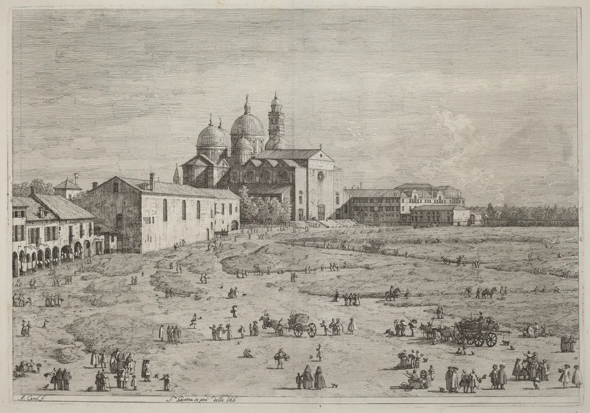 S. Giustina in pra della Vale by Canaletto, print, 1735-1746