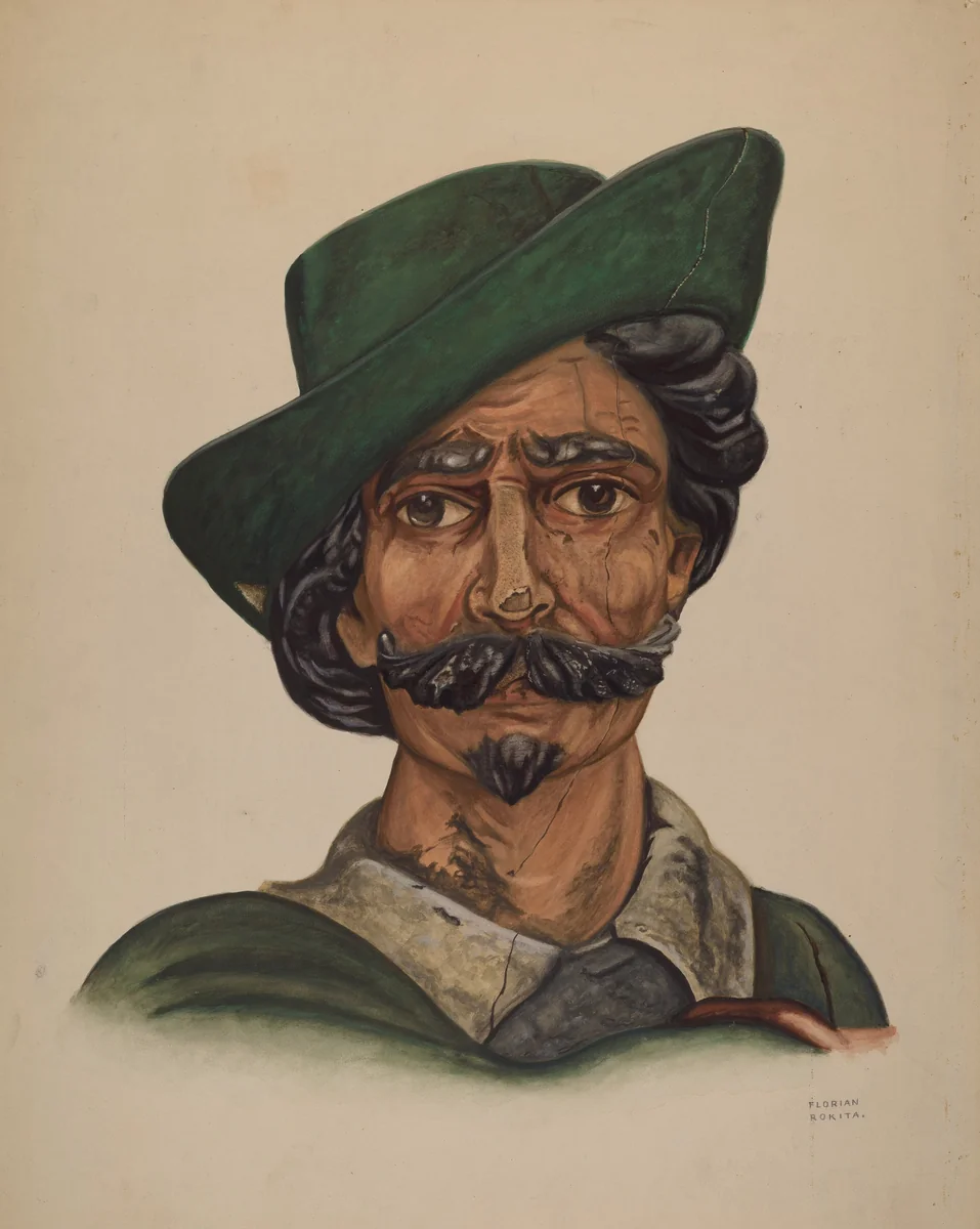 Cigar Store Figure by Florian Rokita, index of american design, 1937