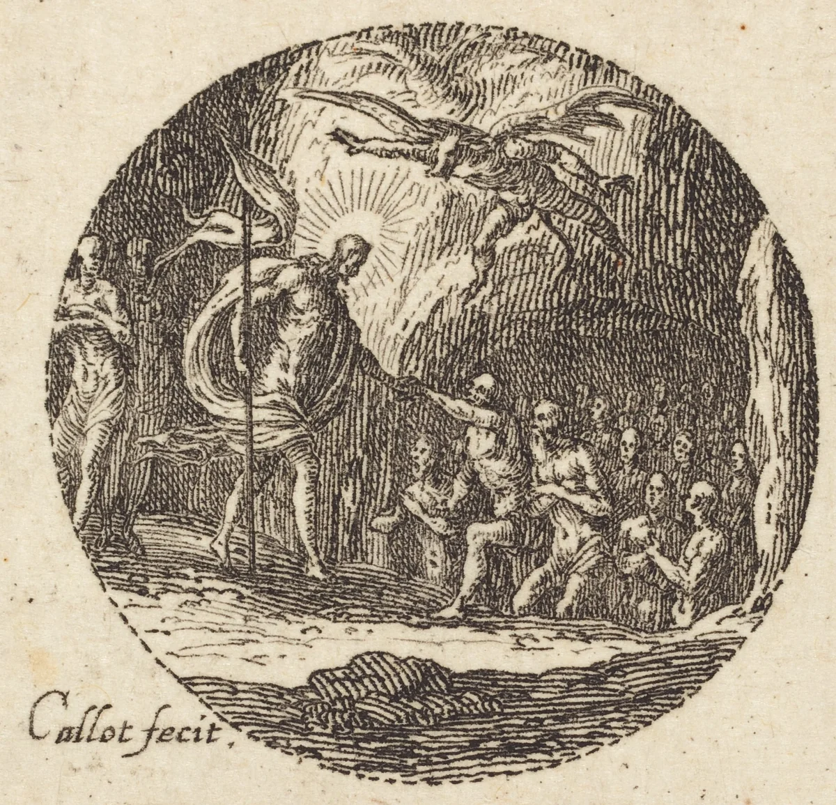 Christ in Limbo by Jacques Callot, print, 1631