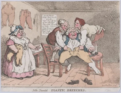 New Invented Elastic Breeches by Thomas Rowlandson, print, 1784-1812