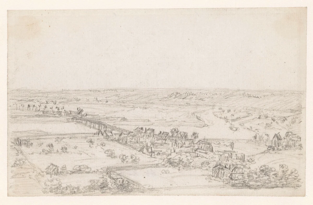 Onvoltooide schets van een heuvellandschap by Georges Michel, drawing, 1773-1843