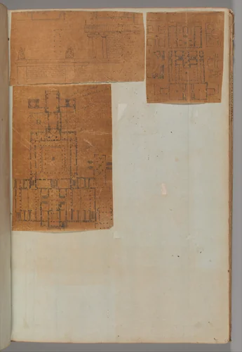Page from a Scrapbook containing Drawings and Several Prints of Architecture, Interiors, Furniture and Other Objects by Charles Percier, book, 1795-1805