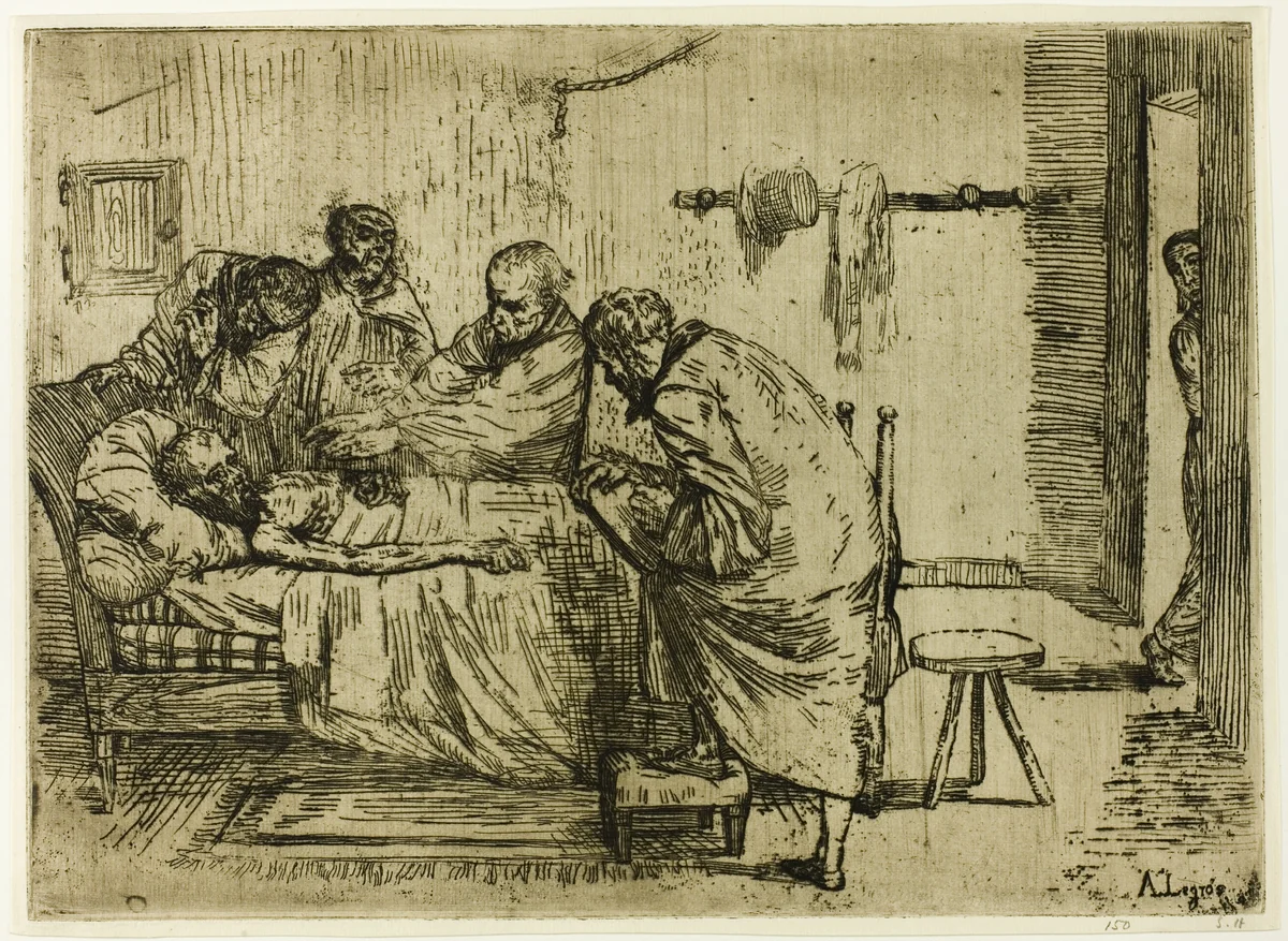 The Truth in the Case of Mr. Waldemar by Alphonse Legros, print, 1861