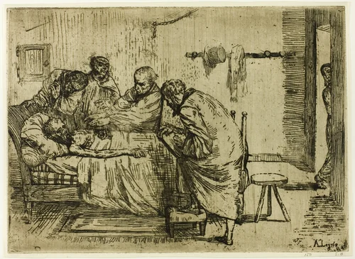 The Truth in the Case of Mr. Waldemar by Alphonse Legros, print, 1861