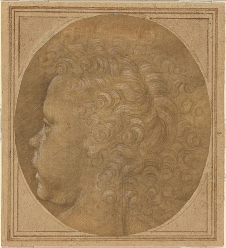 Head of a Child [recto] by Fra Bartolommeo, drawing, 1490