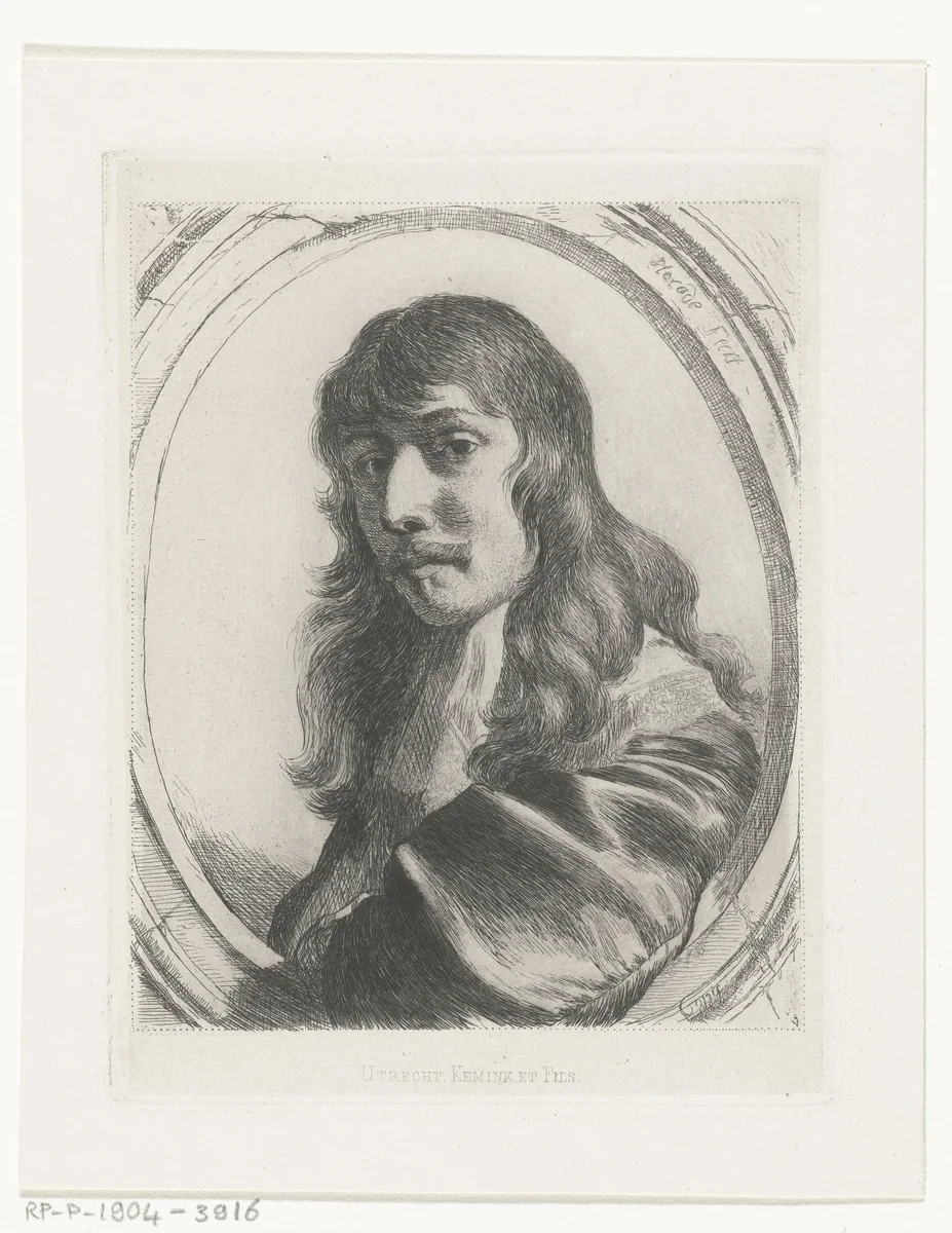 Zelfportret van Nicolaes van Helt Stockade by Johannes Arnoldus Boland, print, 1866