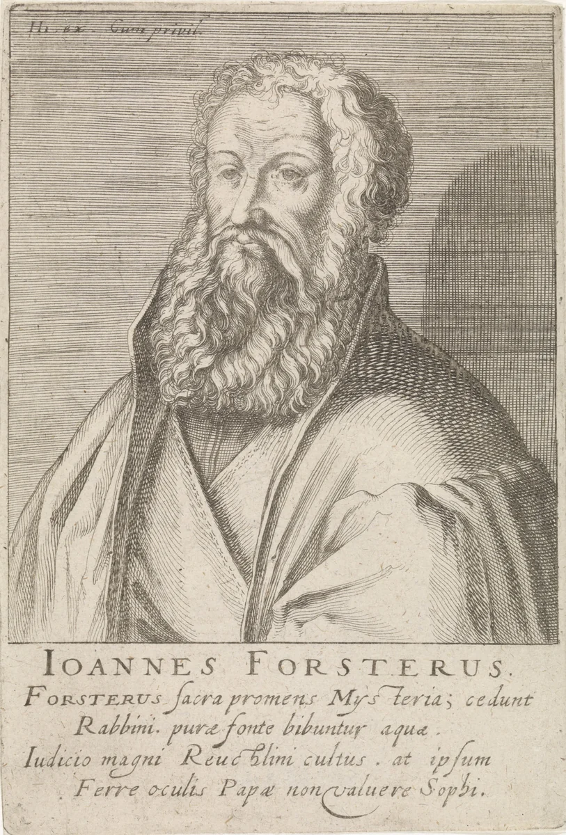 Portret van Johann Forster by Simon Frisius, print, 1610