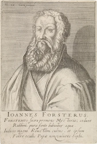 Portret van Johann Forster by Simon Frisius, print, 1610