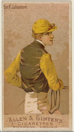 Sir F. Johnstone, from the Racing Colors of the World series (N22a) for Allen & Ginter Cigarettes by Allen & Ginter, print, 1888