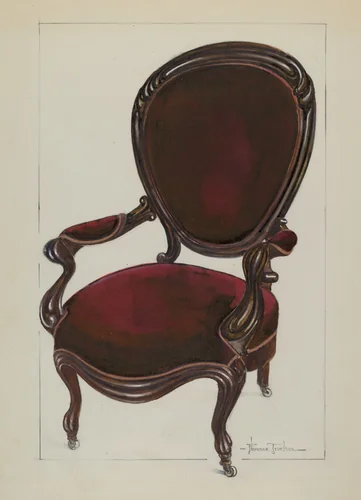Queen Anne Chair by Florence Truelson, index of american design, 1937