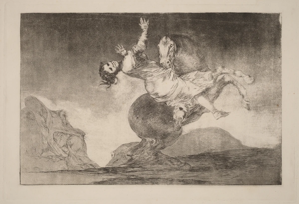 El caballo raptor (The Horse-Abductor) by Francisco Goya, print, 1816