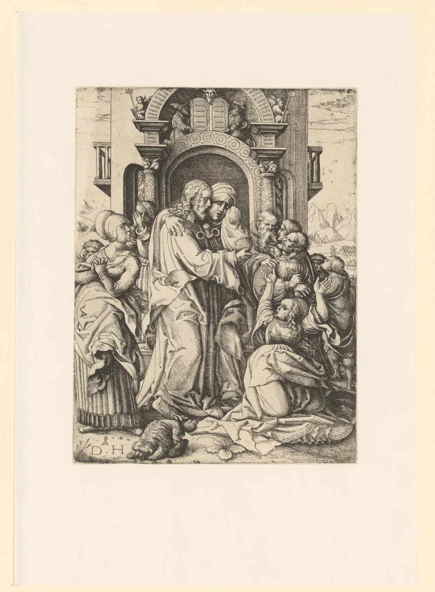 Christus neemt afscheid van zijn moeder by Unknown, print, 1505-1536