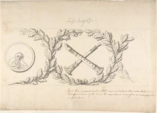 Design for a Frieze Ornamented with Musical Instruments by Thomas Hardwick, drawing, 1770-1829