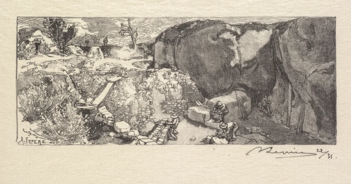 Fontainebleau Forest: Sandstone Quarry (La Forêt de Fontainebleau: La Carrièrre de Grès) by Auguste Louis Lepère, book, 1890
