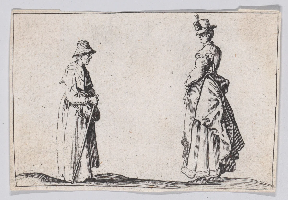 Copy of Deux Femmes de Profil (Two Women in Profile), from "Les Caprices" by anonymous, print, 1620-1700
