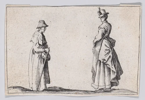 Copy of Deux Femmes de Profil (Two Women in Profile), from "Les Caprices" by anonymous, print, 1620-1700