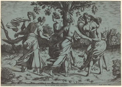 Dance of the Dryades by Pierre Milan, print, 1500-1599
