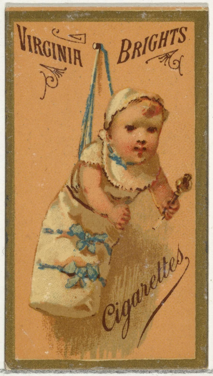 From the Girls and Children series (N64) promoting Virginia Brights Cigarettes for Allen & Ginter brand tobacco products by Allen & Ginter, print, 1886
