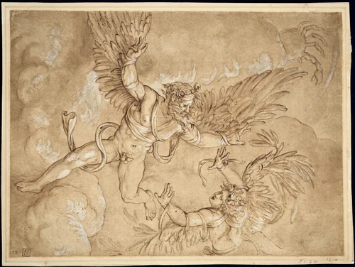 Copy after Giulio Romano's Fall of Icarus by Giulio Romano, drawing, 1536-1546