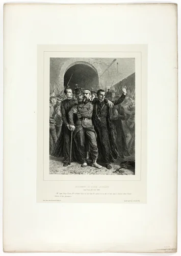 Devotion of the Catholic clergy in Rome, April 30, 1849, from Souvenirs d’Italie: Expédition de Rome by Denis Auguste Marie Raffet, print, 1858