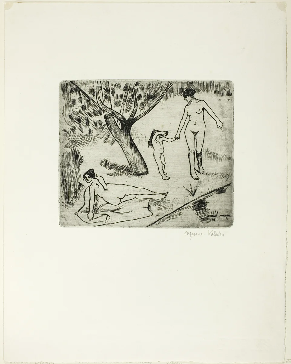Women and Child at the Edge of the Water by Suzanne Valadon, print, 1904