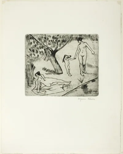 Women and Child at the Edge of the Water by Suzanne Valadon, print, 1904