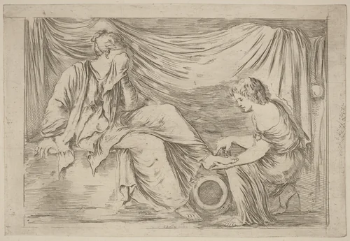 The Toilette of a Bride by Stefano della Bella, print, 1610-1664