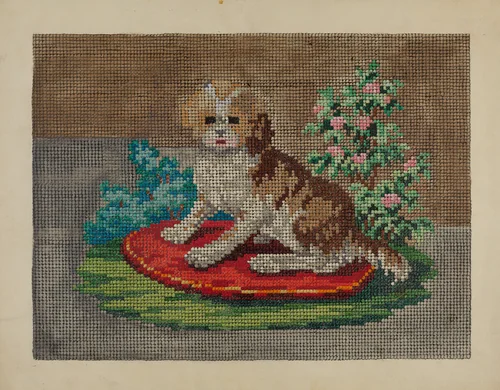 Needlepoint Dog by Evelyn Bailey, index of american design, 1936