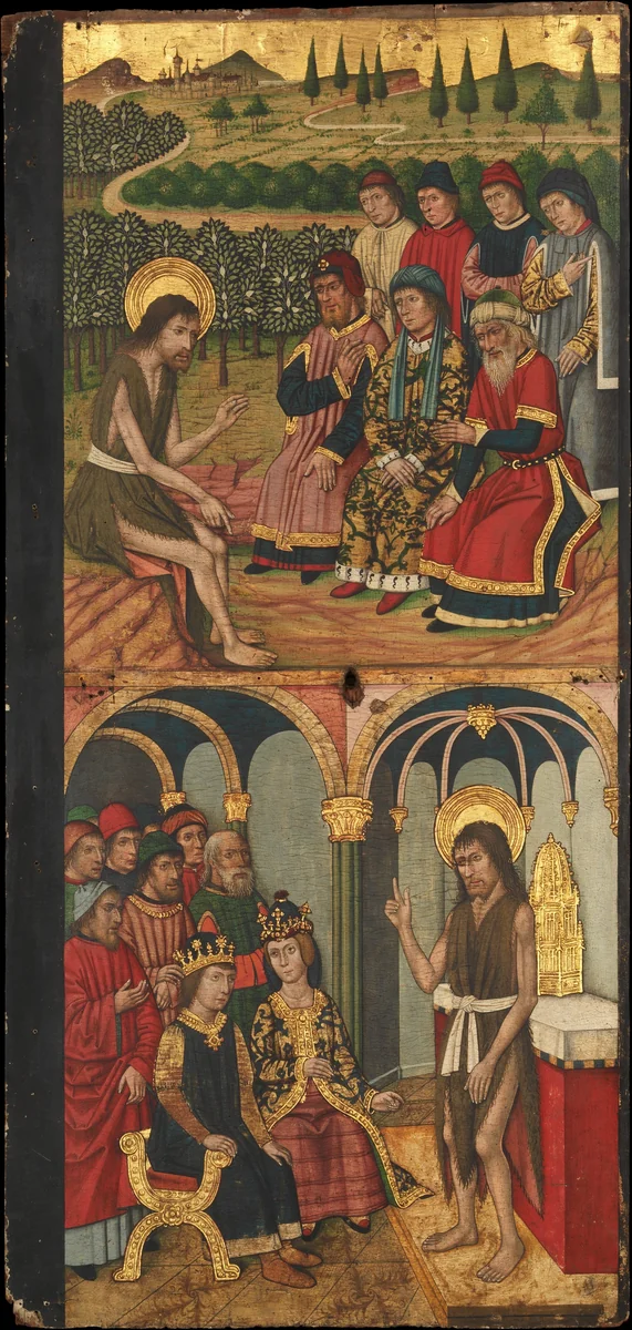 Panel of Saint John the Baptist with Scenes from His Life by Domingo Ram, painting, 1464-1507