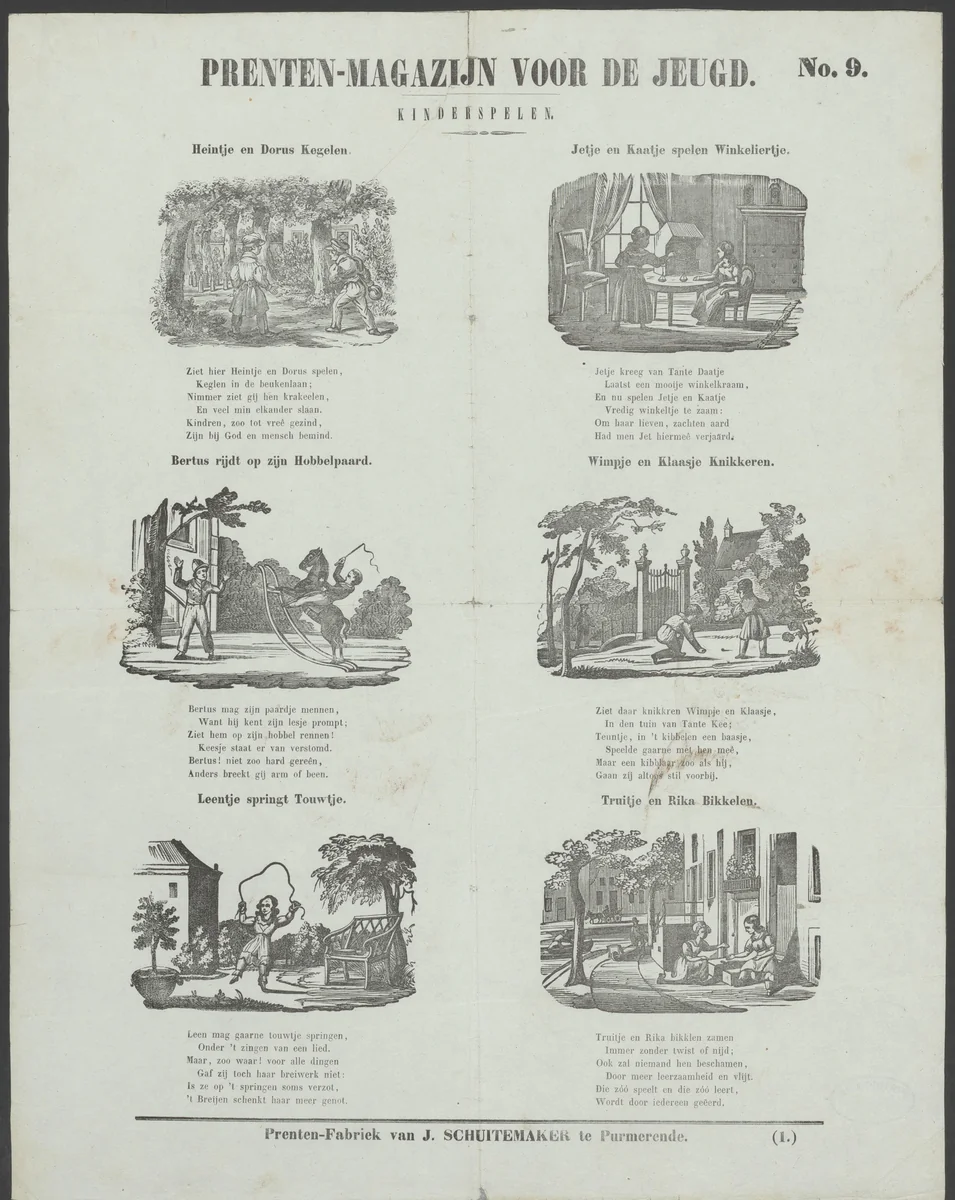 Kinderspelen by anonymous, print, 1850