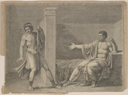 Marius at Minturnae by Jean Germain Drouais, drawing, 1812