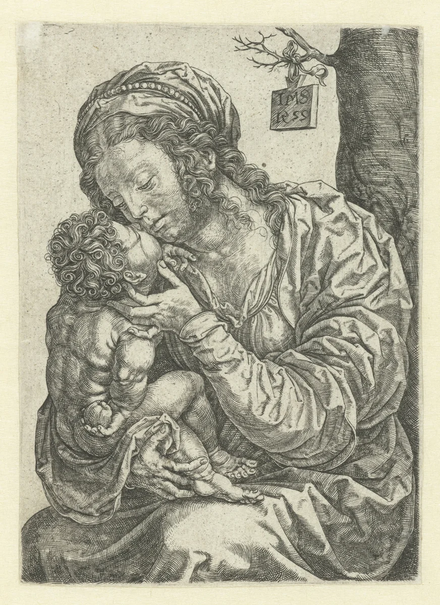 Madonna met kind by Unknown, print, 1522