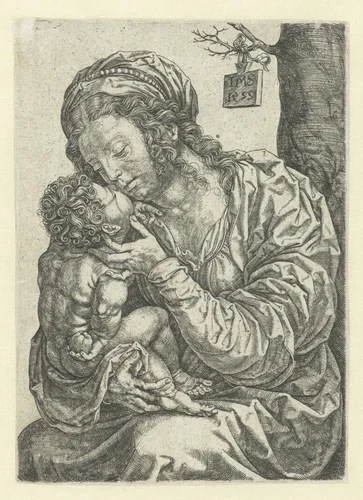 Madonna met kind by Unknown, print, 1522