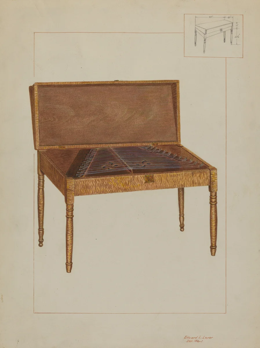 Dulcimer by Edward L. Loper, index of american design, 1937