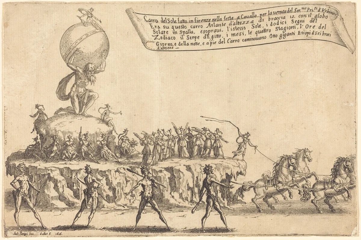 The Float of the Sun by Jacques Callot, print, 1616