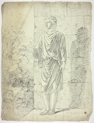 After an Antique Sculpture of a Standing Youth by John Downman, drawing, 1774