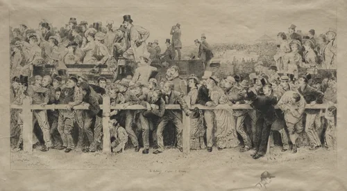 A Scene at the Derby by Adlophe Lalauze, print, 1878
