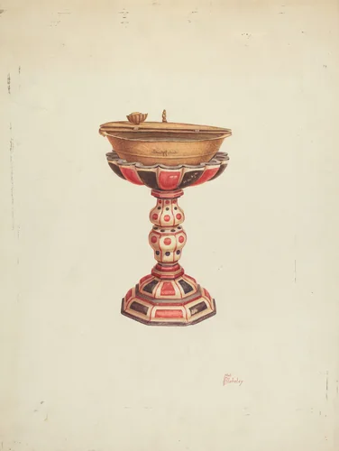 Baptismal Font and Stand by Hal Blakeley, index of american design, 1939