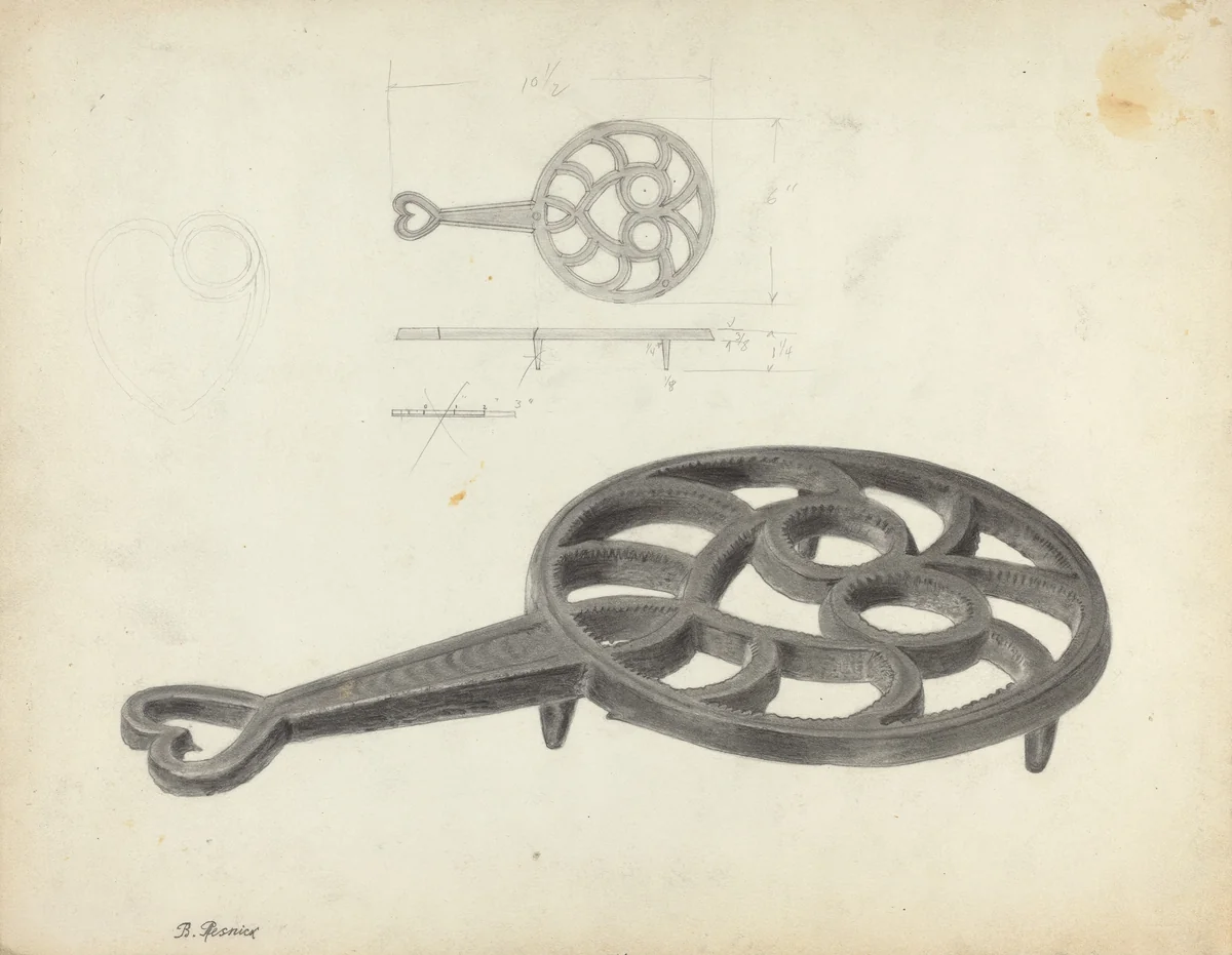 Trivet by Benjamin Resnick, index of american design, 1938