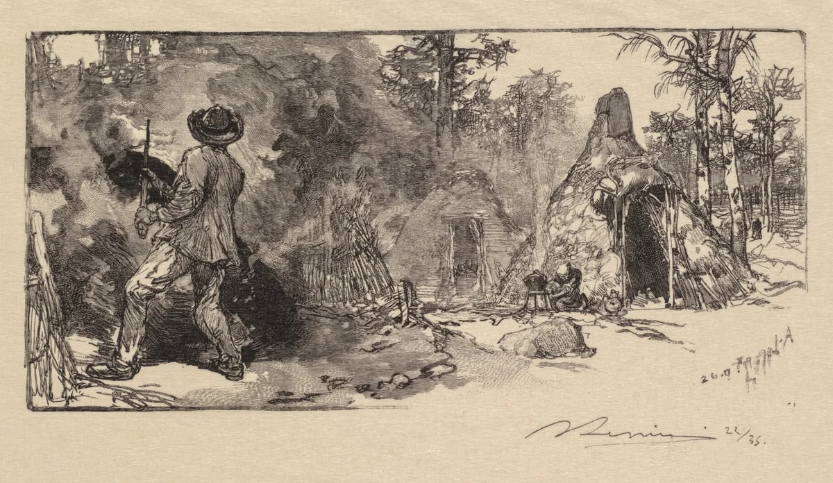 Fontainebleau Forest: Coalmen (La Forêt de Fontainebleau: Les Charbonniers) by Auguste Louis Lepère, book, 1890
