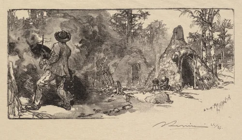 Fontainebleau Forest: Coalmen (La Forêt de Fontainebleau: Les Charbonniers) by Auguste Louis Lepère, book, 1890