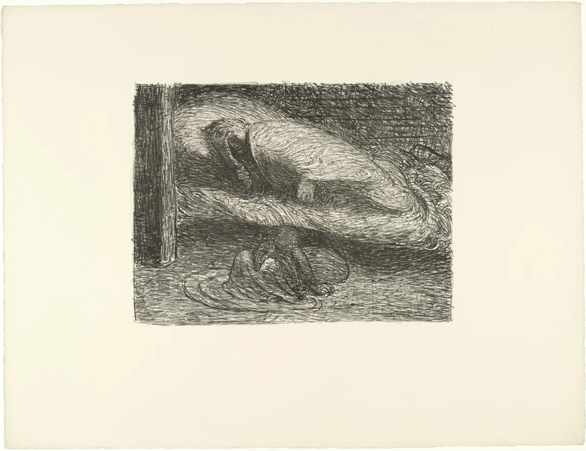 Dreaming Youth (Träumender Jüngling) from The Dead Day (Der tote Tag) by Ernst Barlach, print, 1910